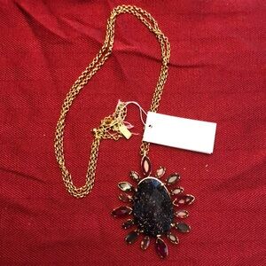 Kate Spade Night Sky Pendant Flower Statement Necklace NWT